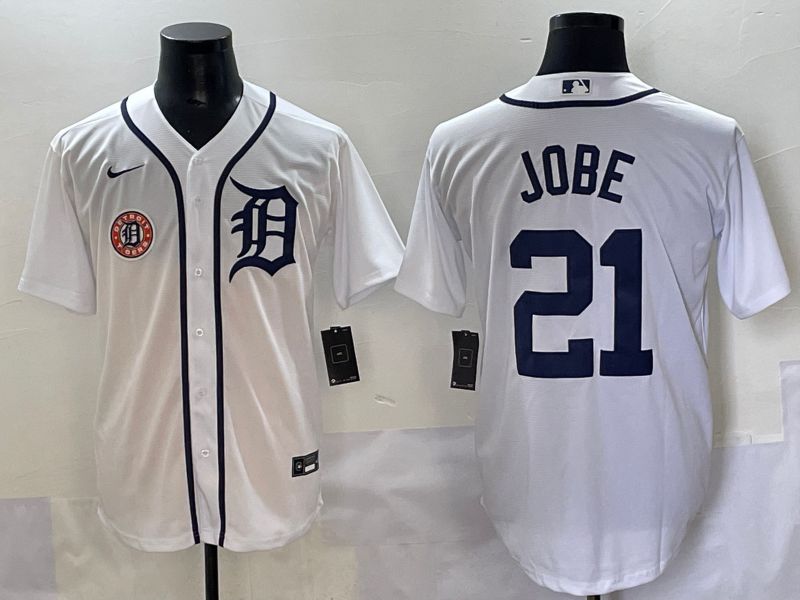Men 2025 Detroit Tigers #21 Jobe White Game Nike MLB Jersey style 4->miami marlins->MLB Jersey